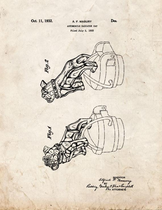 Mack Truck Radiator Cap Patent Print