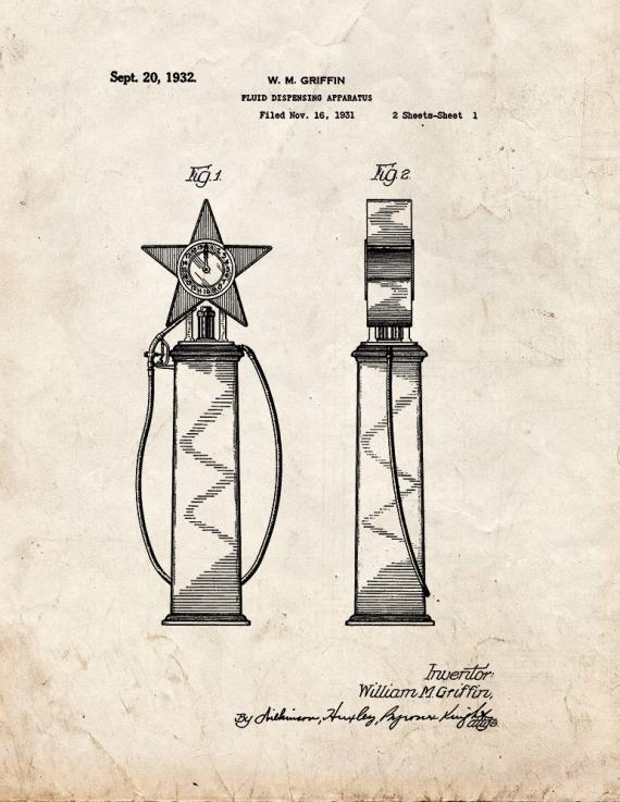 Gas Pump Dispensing Apparatus Patent Print