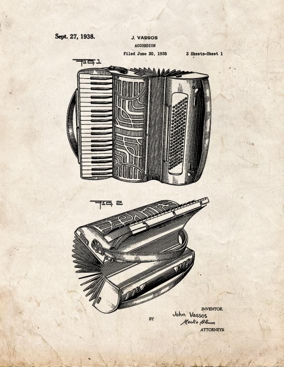 Accordion Patent Print