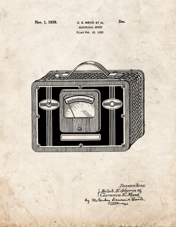 Electrical Meter Patent Print