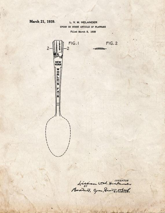 Spoon Patent Print