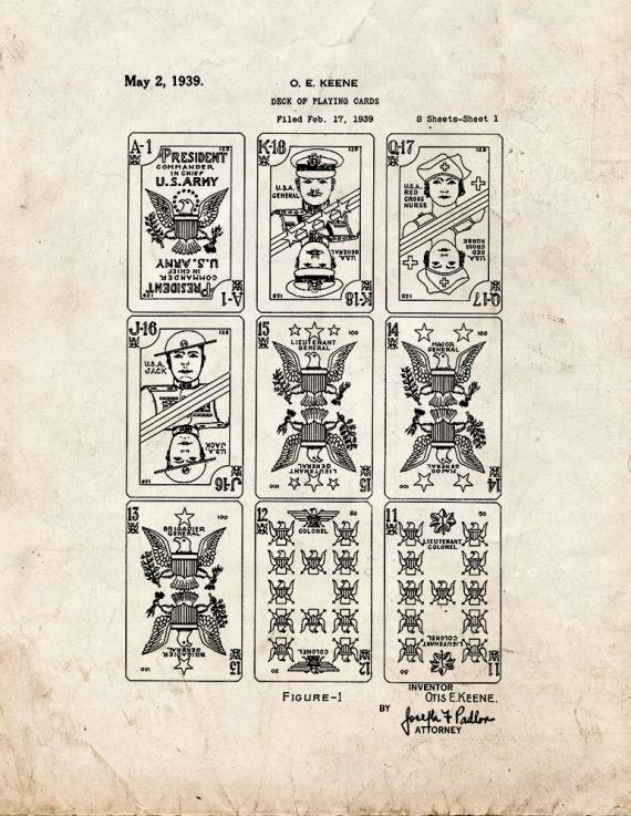 Deck Of Playing Cards Patent Print