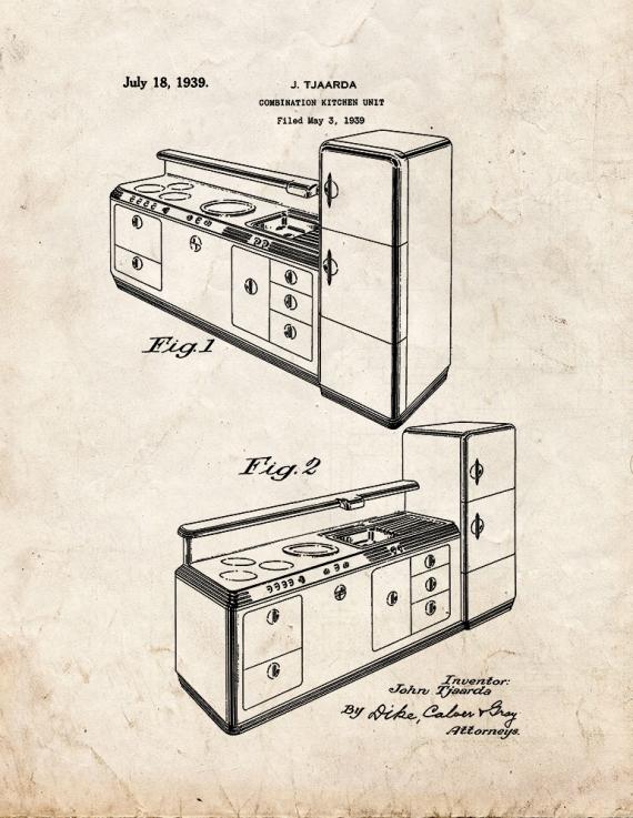 Kitchen Unit Patent Print
