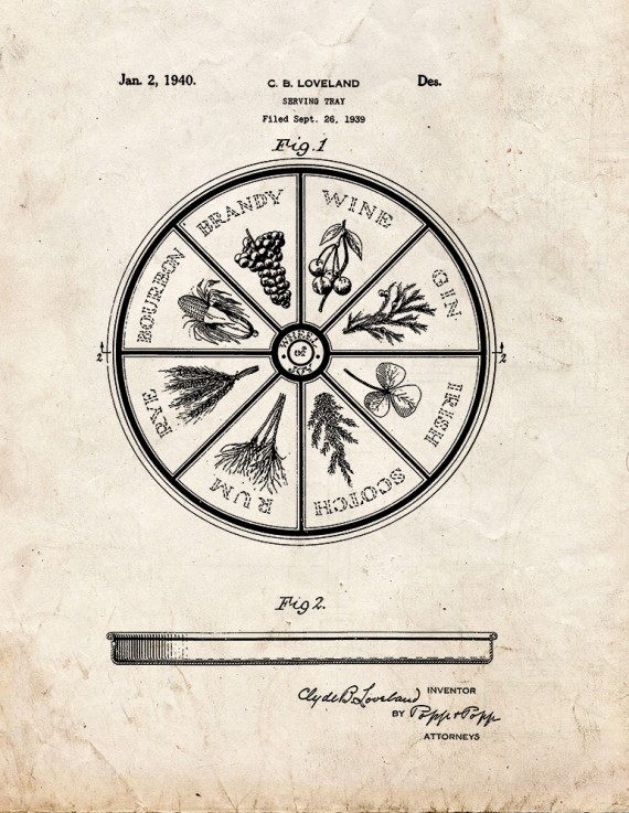 Serving Tray Patent Print