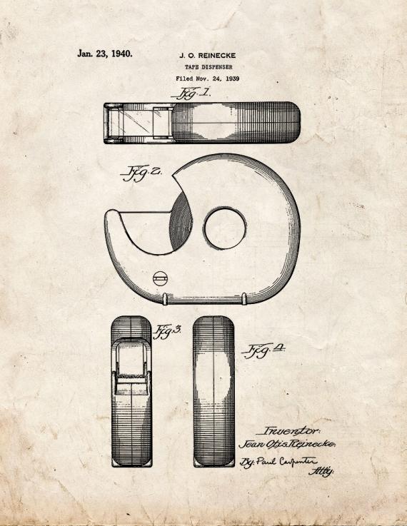 Tape Dispenser Patent Print