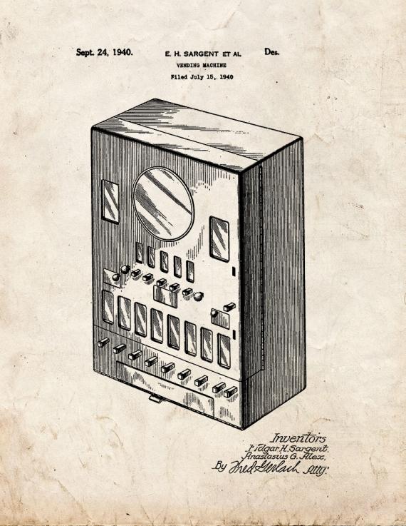 Vending Machine Patent Print