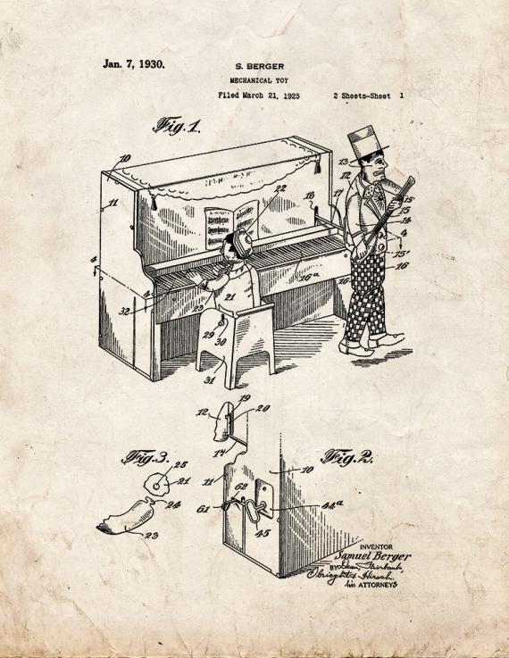 Mechanical Toy Patent Print