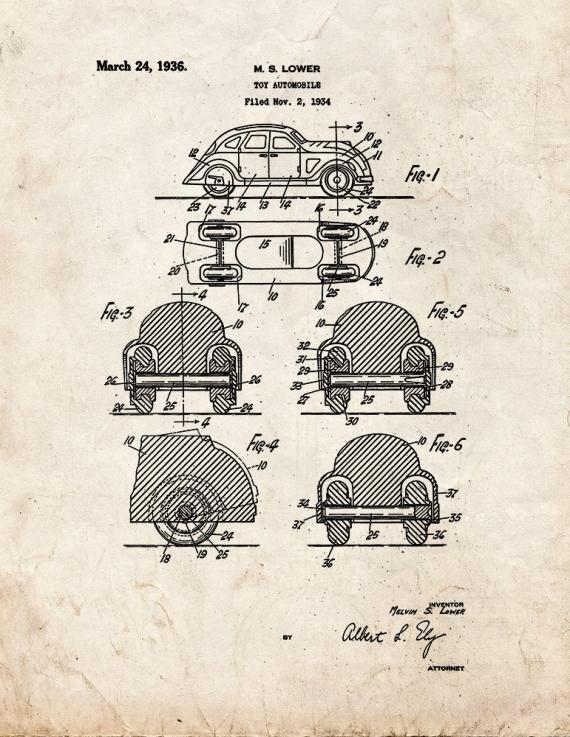 Toy Automobile Patent Print