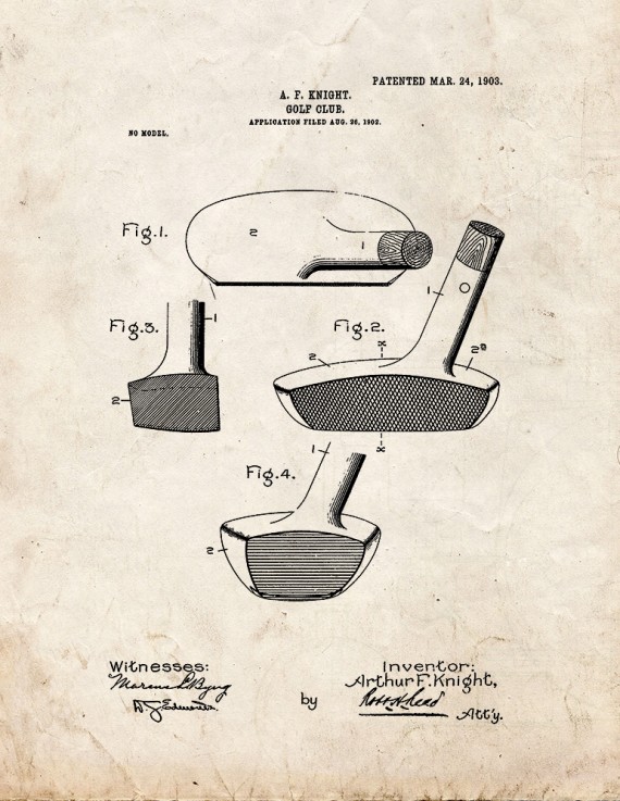 Golf Club Patent Print