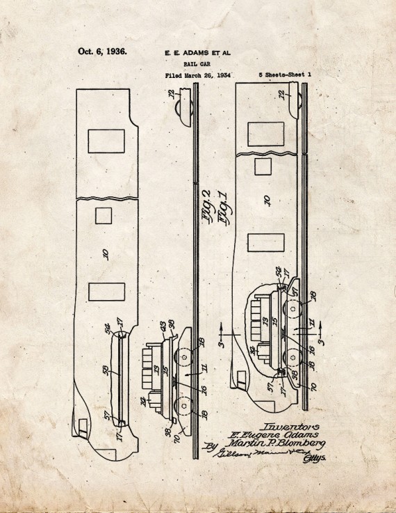 Rail Car Patent Print