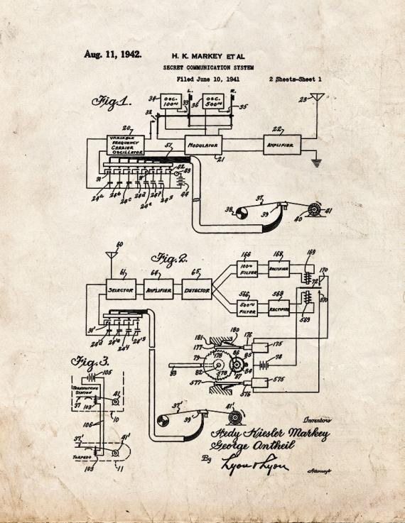 Secret Communication System Patent Print