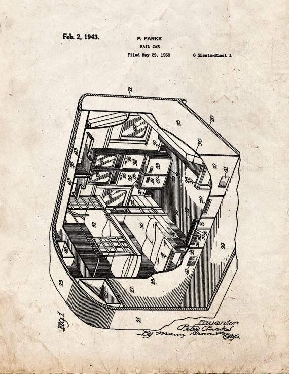 Rail Car Patent Print