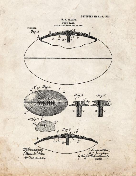 Football Patent Print