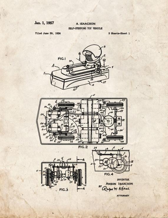 Self-steering Toy Vehicle Patent Print