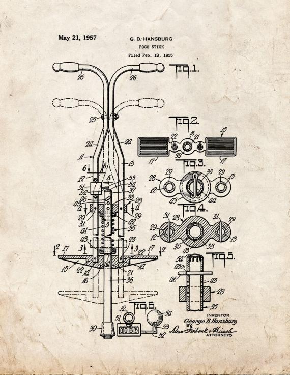 Pogo Stick Patent Print