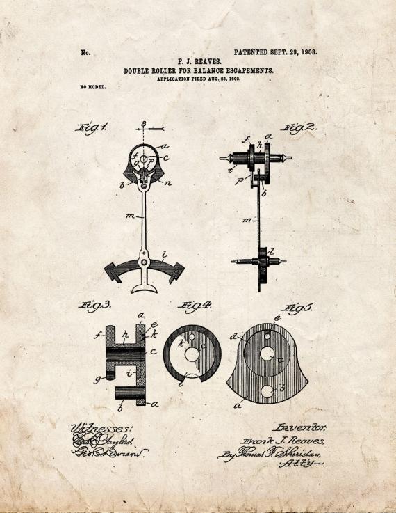 Double Roller For Balance-escapements Patent Print