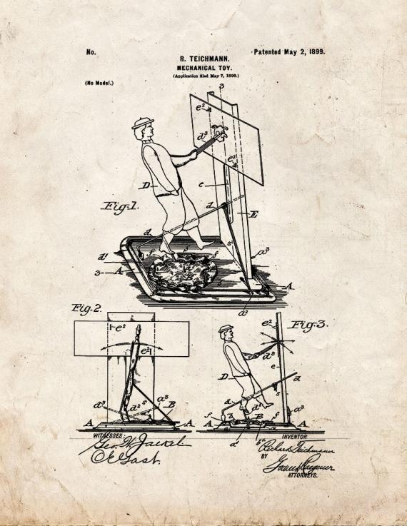 Mechanical Toy Patent Print