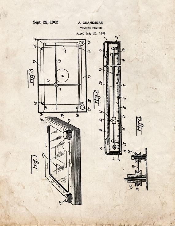 Etch A Sketch Tracing Device Patent Print