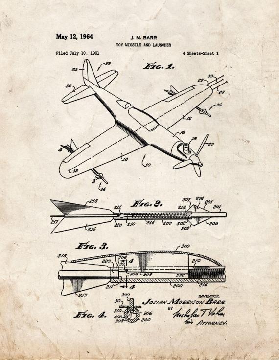 Toy Missile And Launcher Patent Print