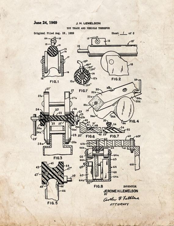 Toy Track And Vehicle Patent Print