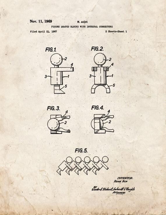 Figure Shaped Blocks With Connectors Patent Print
