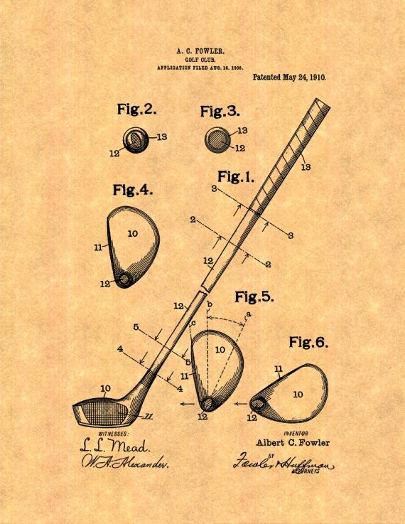Golf Club Patent Print