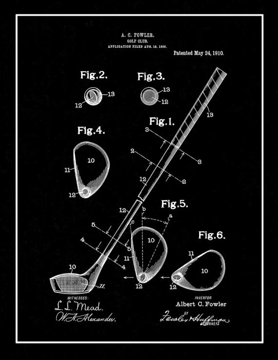 Golf Club Patent Print