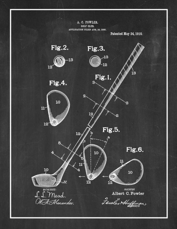 Golf Club Patent Print