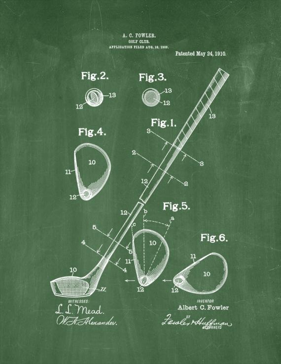 Golf Club Patent Print