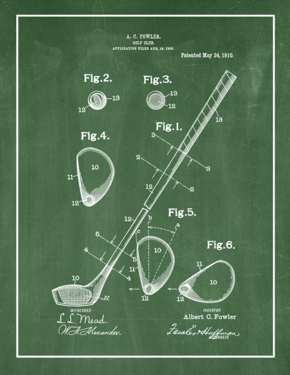 Golf Club Patent Print