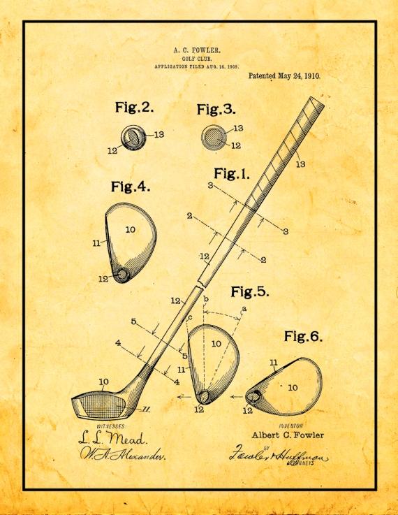Golf Club Patent Print