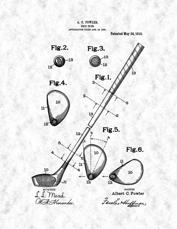 Golf Club Patent Print