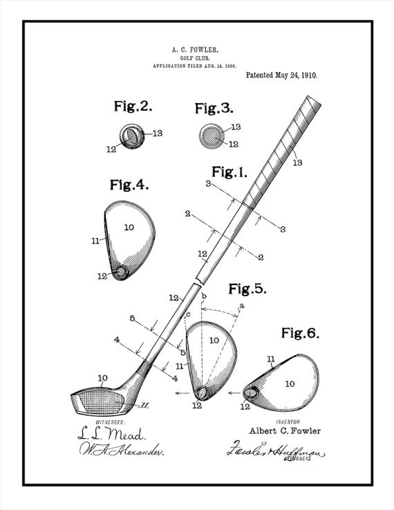 Golf Club Patent Print