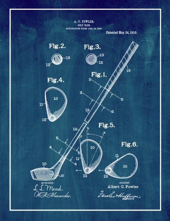 Golf Club Patent Print