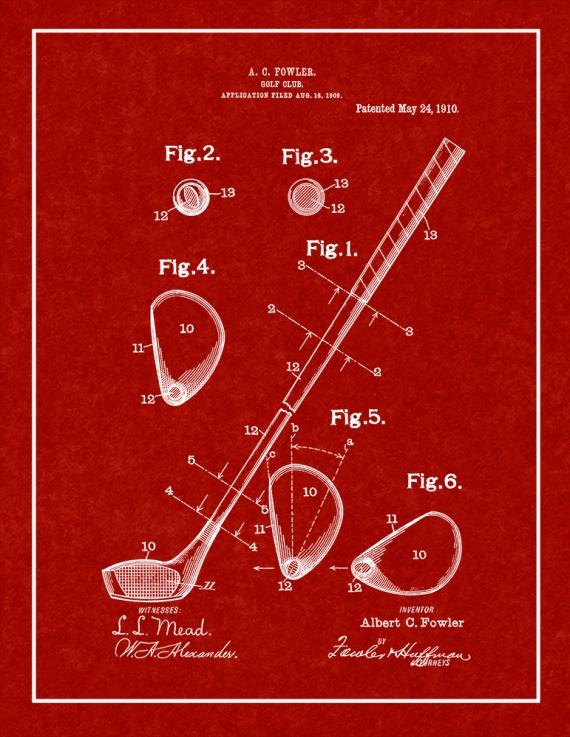 Golf Club Patent Print