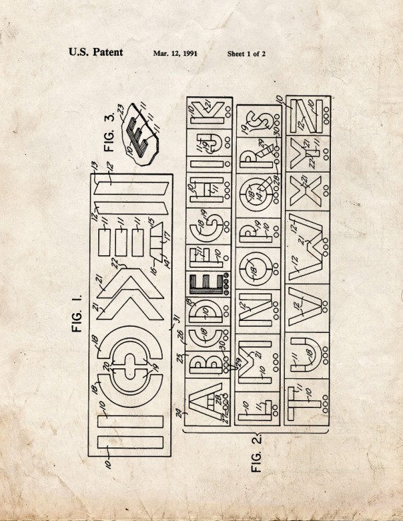 Educational Toy Patent Print