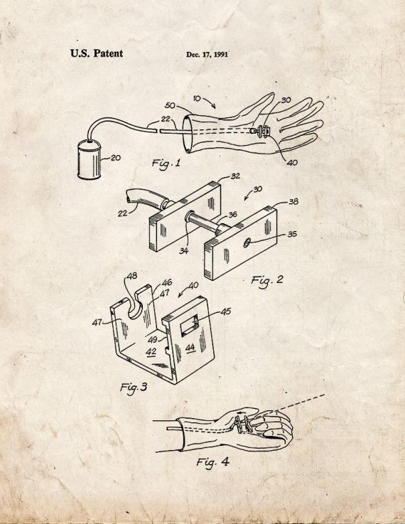 Toy Web-shooting Glove Patent Print