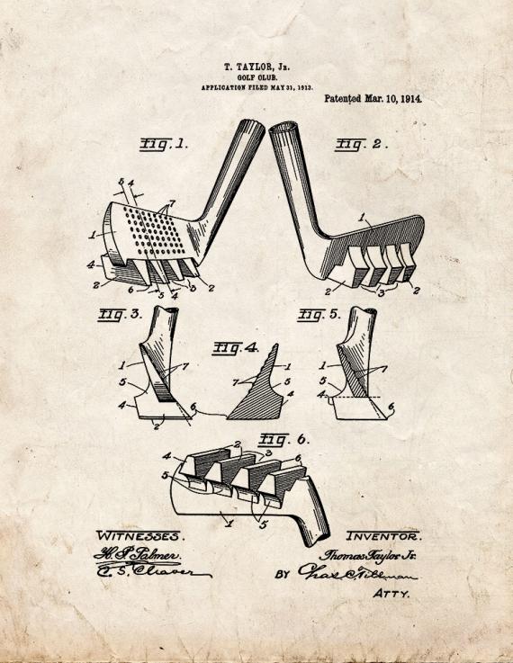 Golf Club Patent Print