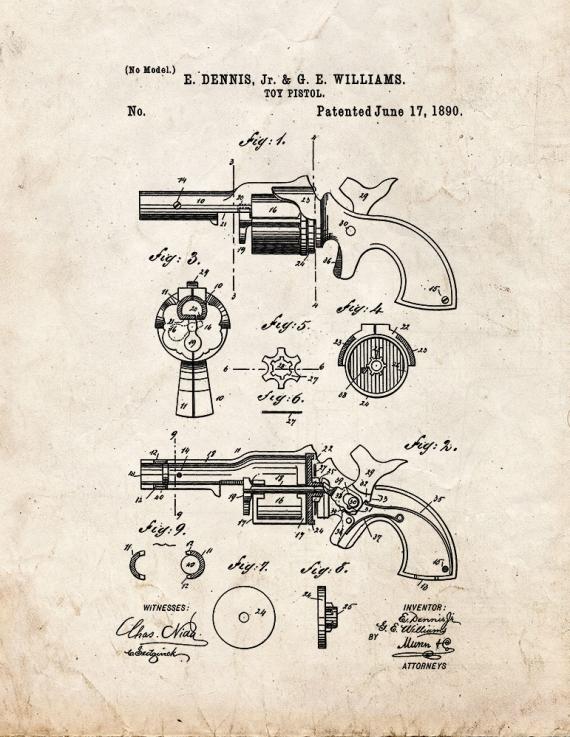 Toy Pistol Patent Print