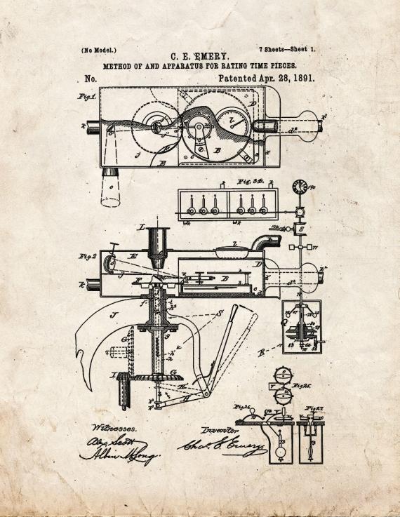 Apparatus For Rating Time Pieces Patent Print