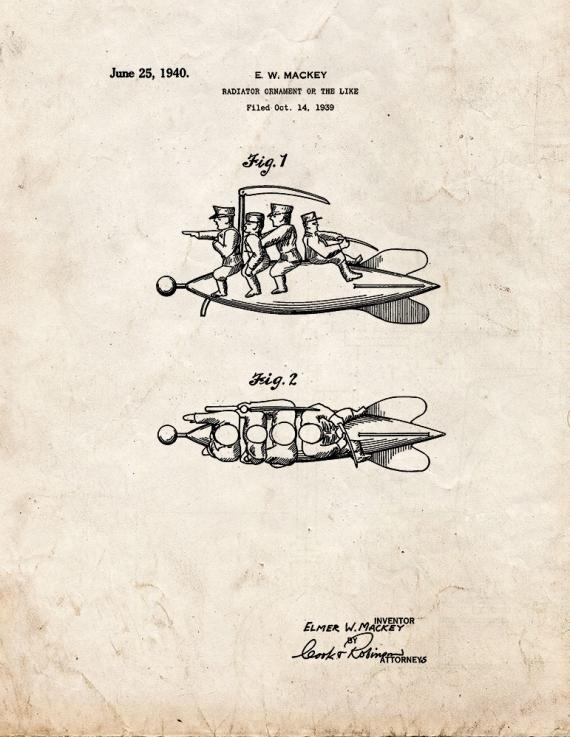 Radiator Ornament Patent Print