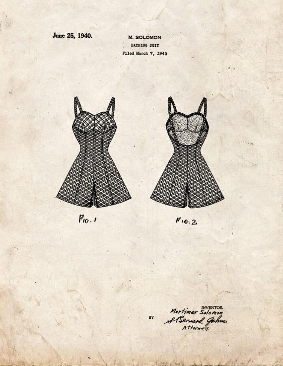 Bathing Suit Patent Print