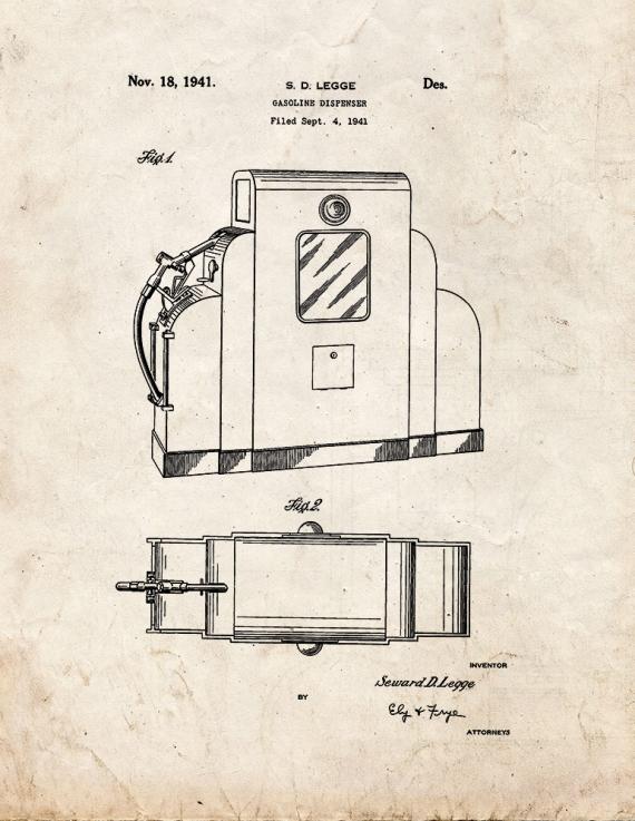 Gasoline Dispenser Patent Print