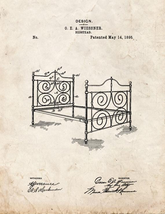 Bedstead Patent Print