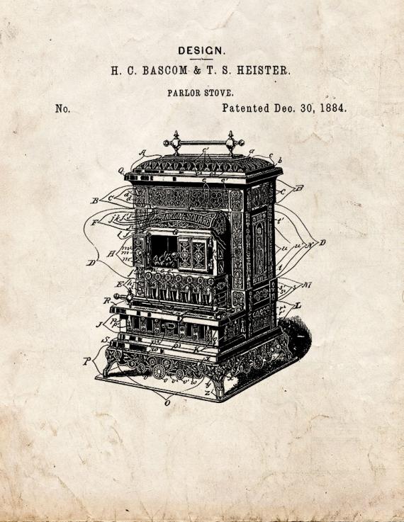 Parlor Stove Patent Print
