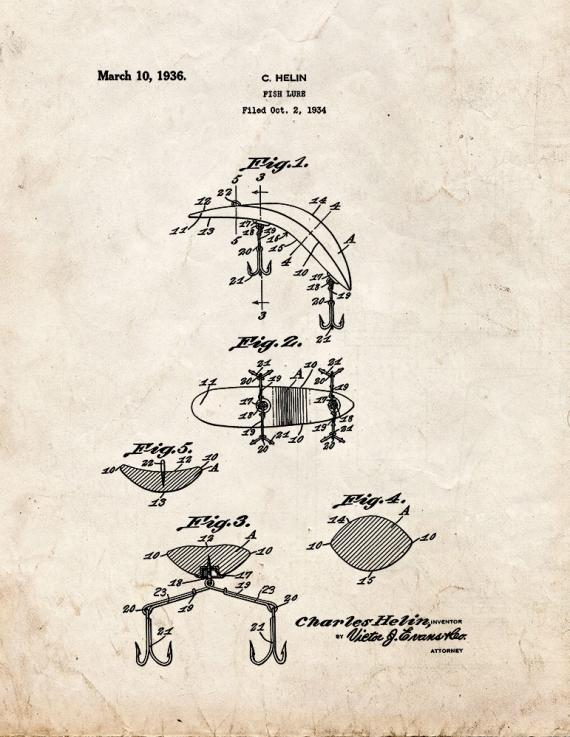 Fish Lure Patent Print