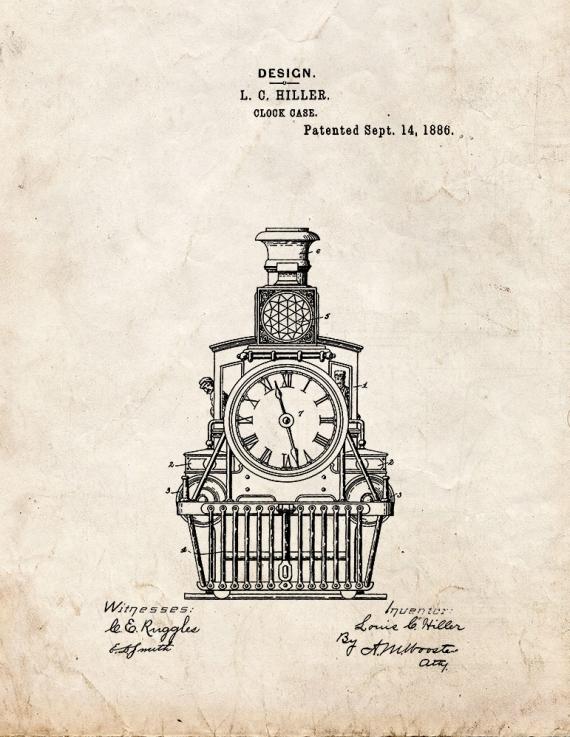 Clock Case Patent Print