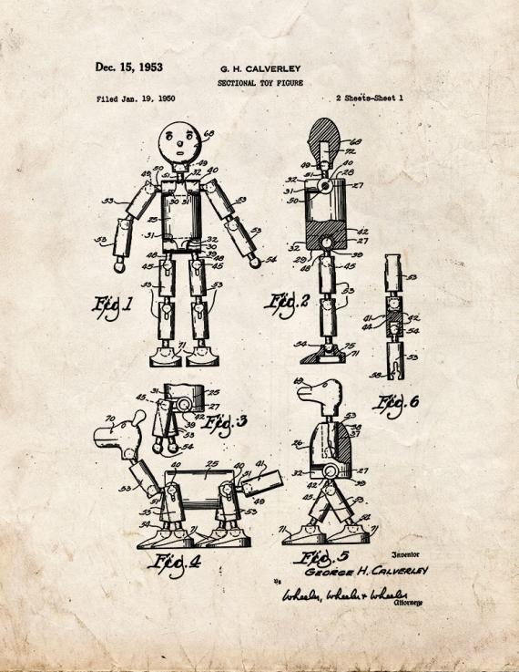 Sectional Toy Figure Patent Print