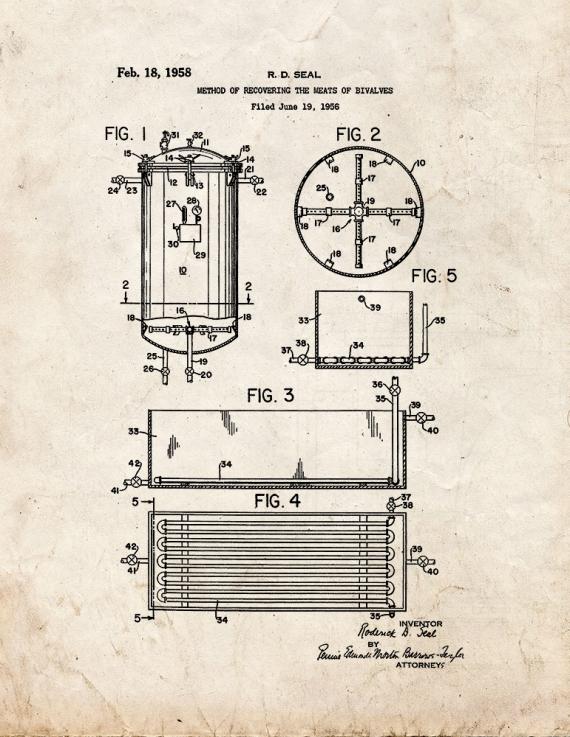 Method Of Recovering Meats Of Bivalves Patent Print