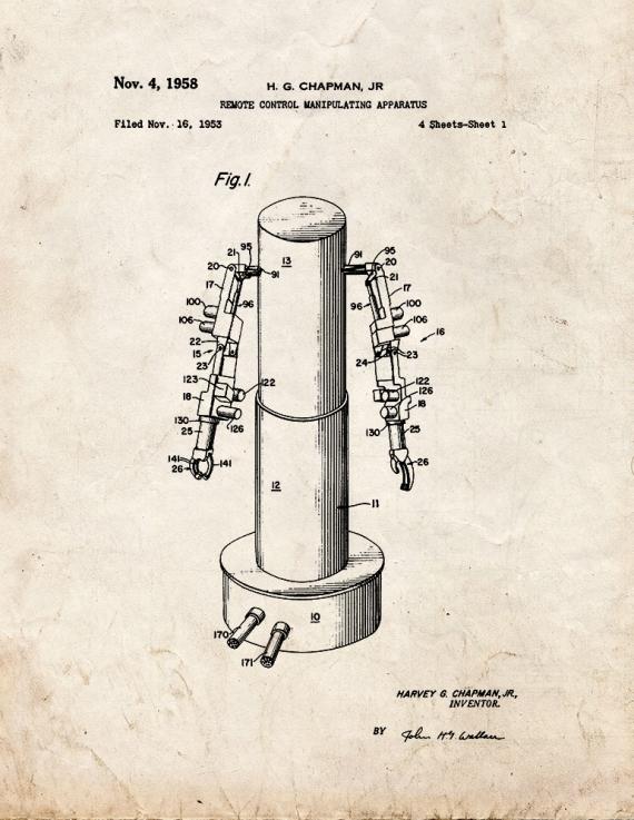 Remote Control Manipulating Apparatus Patent Print